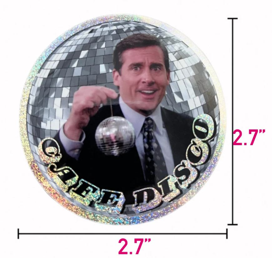 Michael Scott Cafe Disco Glitter Sticker