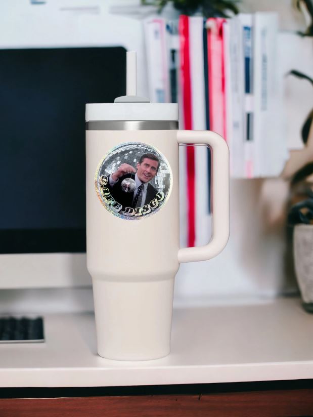Michael Scott Cafe Disco Glitter Sticker