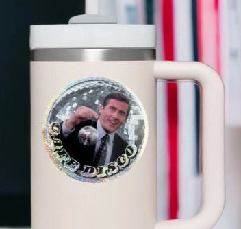 Michael Scott Cafe Disco Glitter Sticker